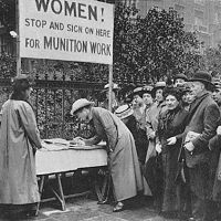WW1 women signing up for work