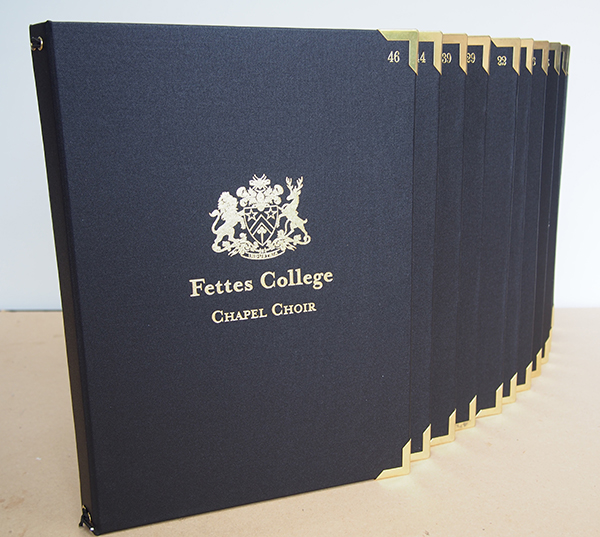 Fettes College Chapel Choir Folders with numbers